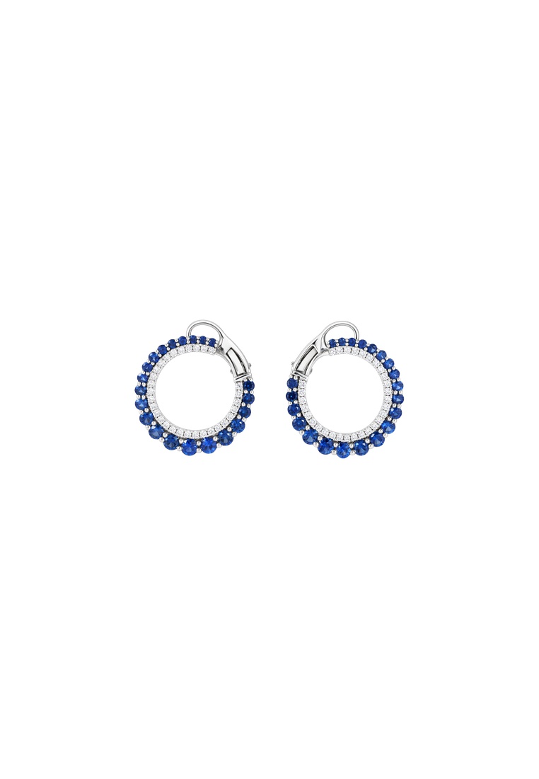 TOMEI Sapphire Earrings, White Gold 750/18K