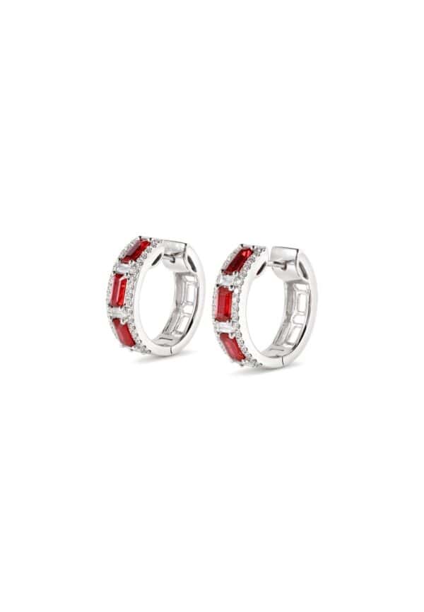 TOMEI Ruby Earrings, White Gold 750/18K