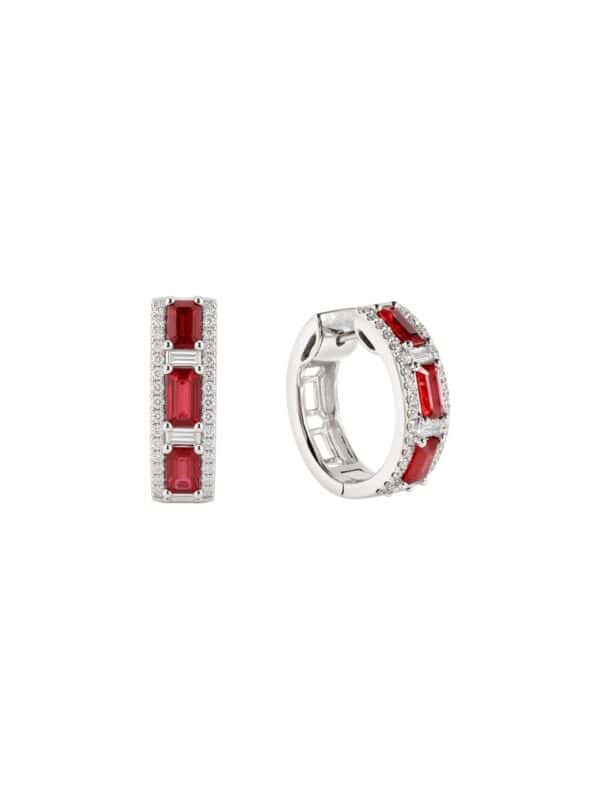 TOMEI Ruby Earrings, White Gold 750/18K
