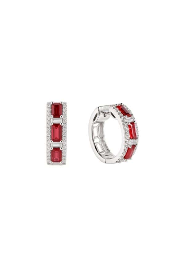 TOMEI Ruby Earrings, White Gold 750/18K