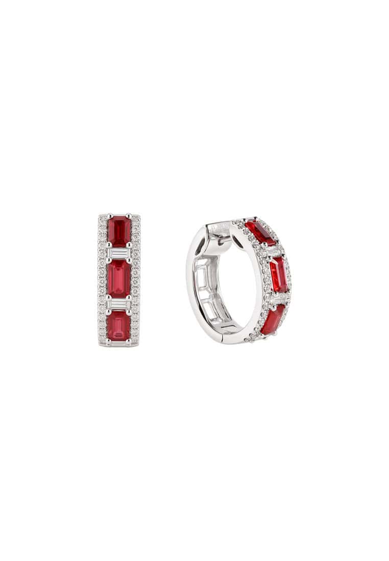 TOMEI Ruby Earrings, White Gold 750/18K