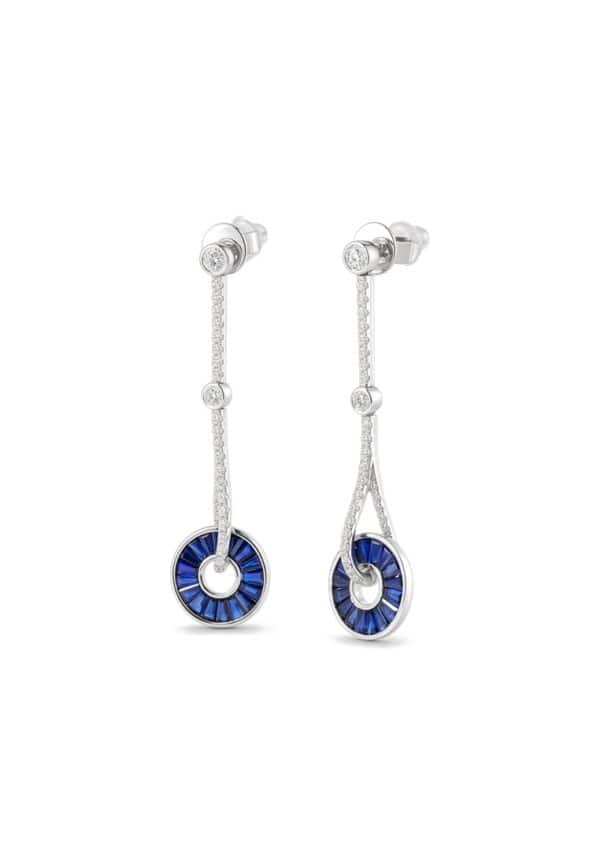 TOMEI Sapphire Earrings, White Gold 750/18K