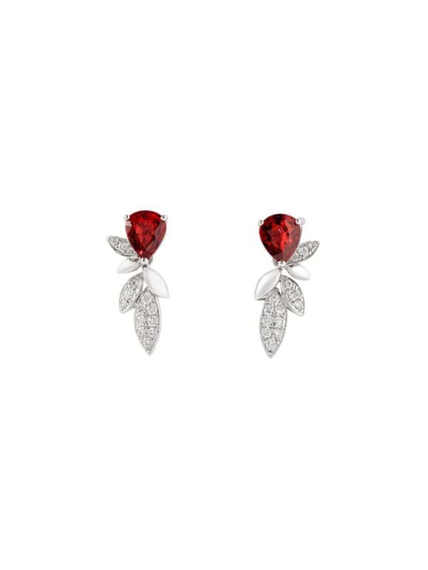 TOMEI Ruby Earrings, White Gold 750/18K