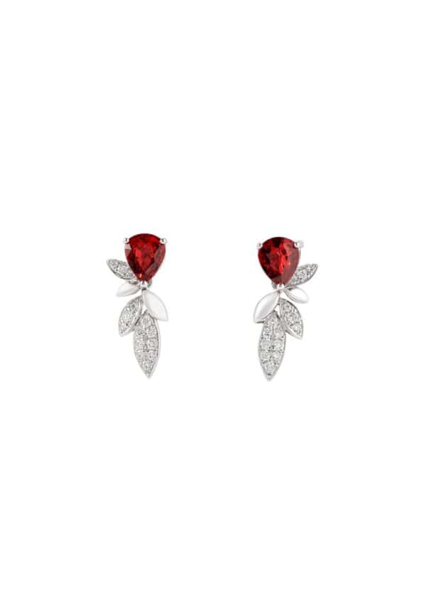 TOMEI Ruby Earrings, White Gold 750/18K