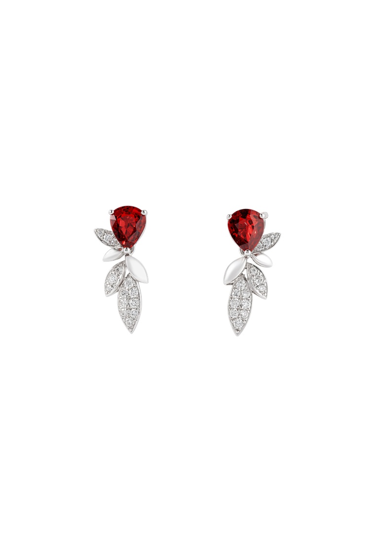 TOMEI Ruby Earrings, White Gold 750/18K