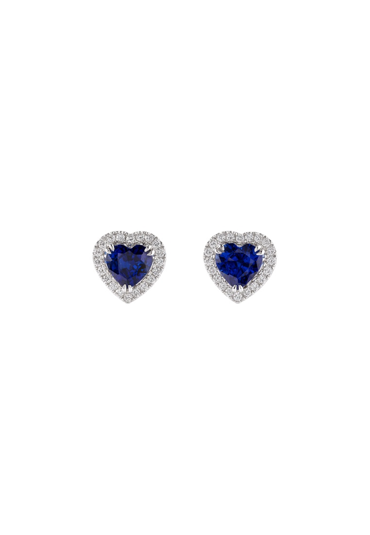 TOMEI Sapphire Earrings, White Gold 750/18K