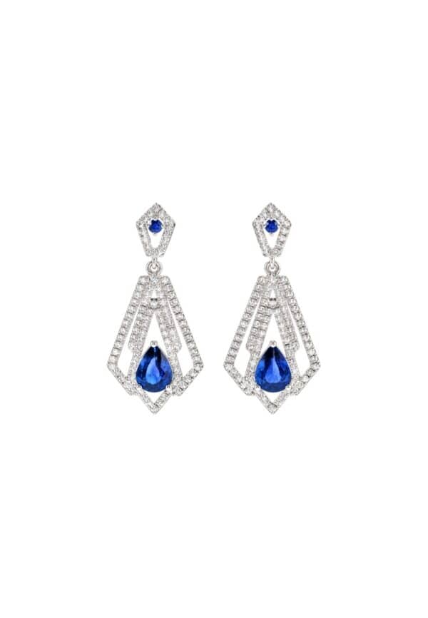 TOMEI Sapphire Earrings, White Gold 750/18K