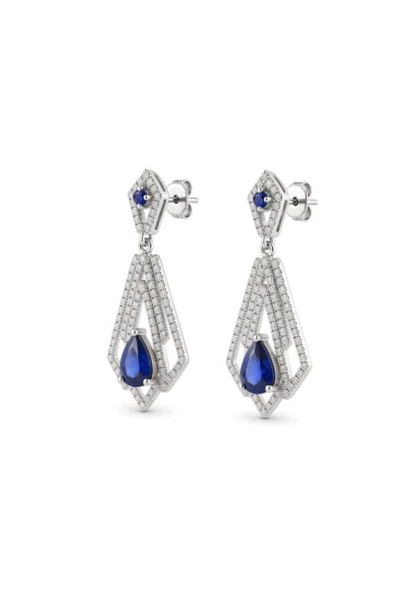 TOMEI Sapphire Earrings, White Gold 750/18K