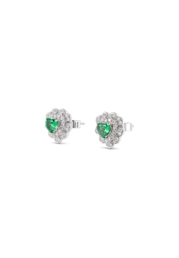 TOMEI Emerald Earrings, White Gold 750/18K