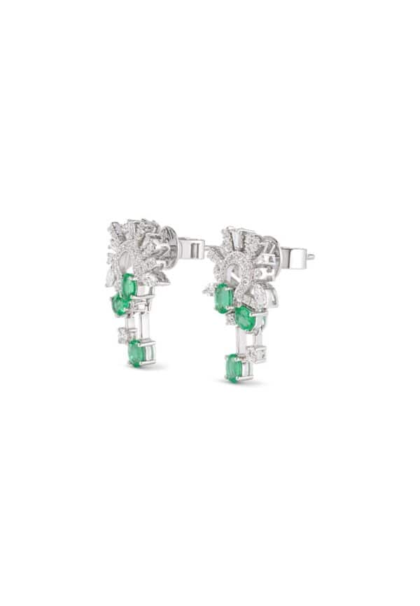 TOMEI Emerald Earrings, White Gold 750/18K