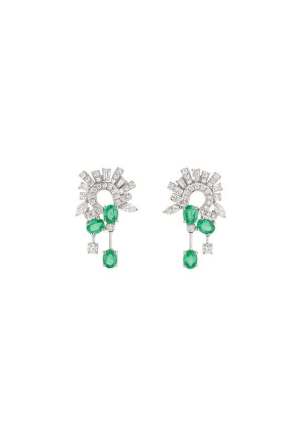 TOMEI Emerald Earrings, White Gold 750/18K