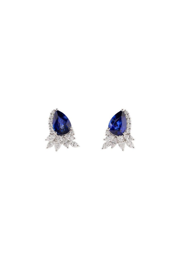 TOMEI Sapphire Earrings, White Gold 750/18K