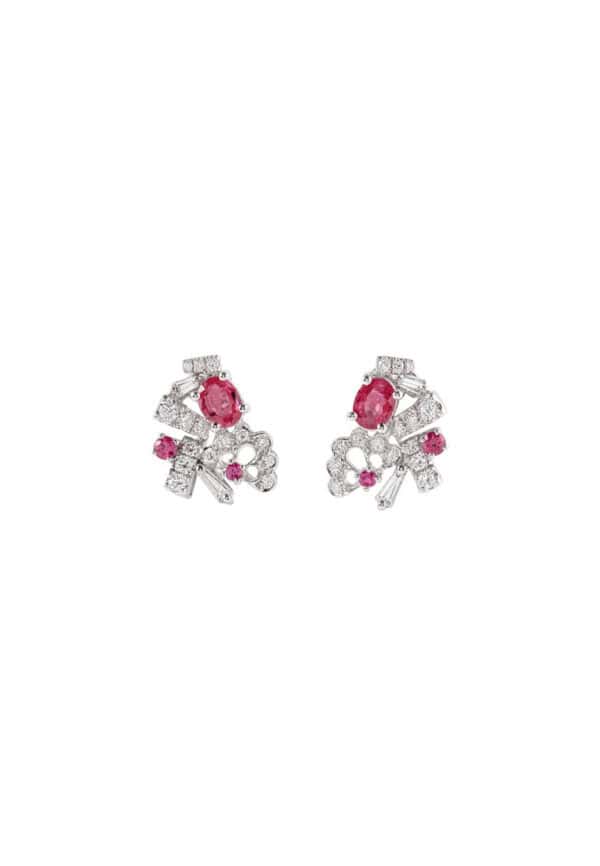 TOMEI Ruby Earrings, White Gold 750/18K