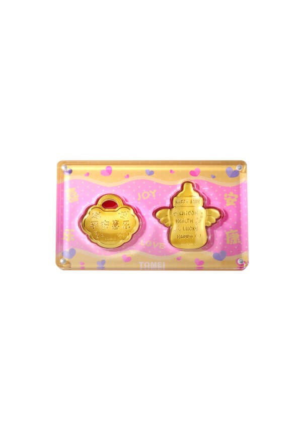 TOMEI Happy Baby Gold Wafer 0.4G, Yellow Gold 9999