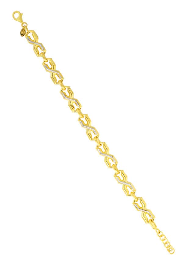 TOMEI Dual-Tone Bracelet, Yellow Gold 916/22K