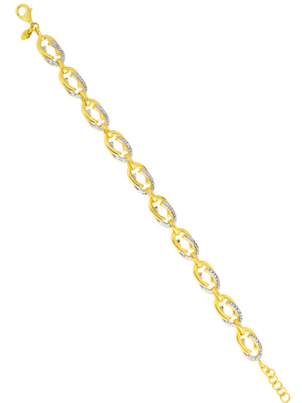 TOMEI Dual-Tone Bracelet, Yellow Gold 916/22K
