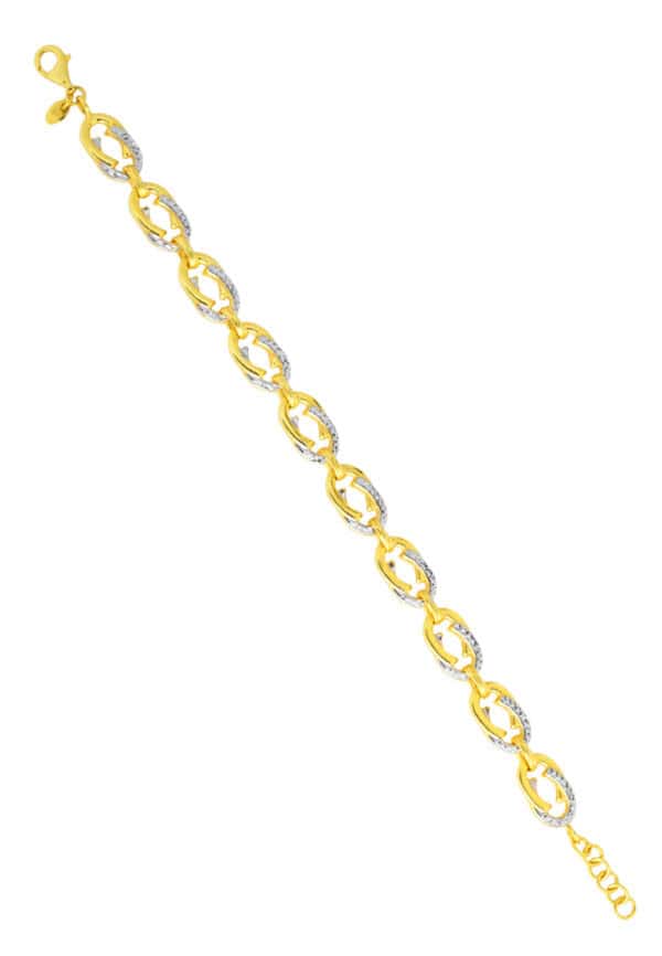 TOMEI Dual-Tone Bracelet, Yellow Gold 916/22K