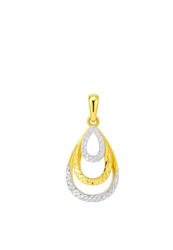 TOMEI Dual-Tone Pendant, Yellow Gold 916/22K