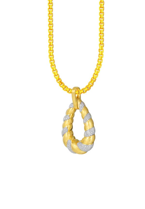 TOMEI Diamond Cut Collection Pendant, Yellow Gold 916/22K
