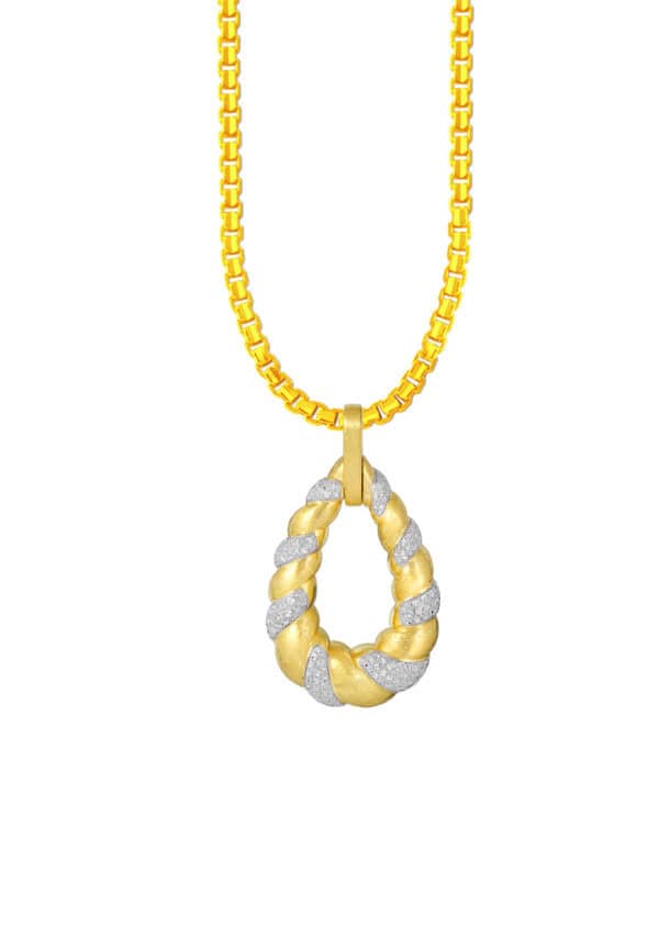 TOMEI Diamond Cut Collection Pendant, Yellow Gold 916/22K