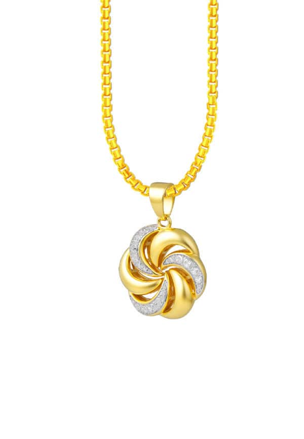 TOMEI Diamond Cut Collection Pendant, Yellow Gold 916/22K