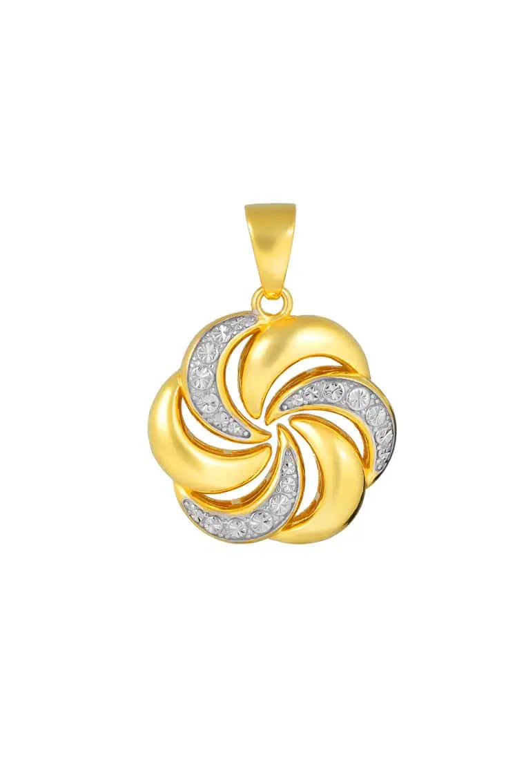 TOMEI Diamond Cut Collection Pendant, Yellow Gold 916/22K