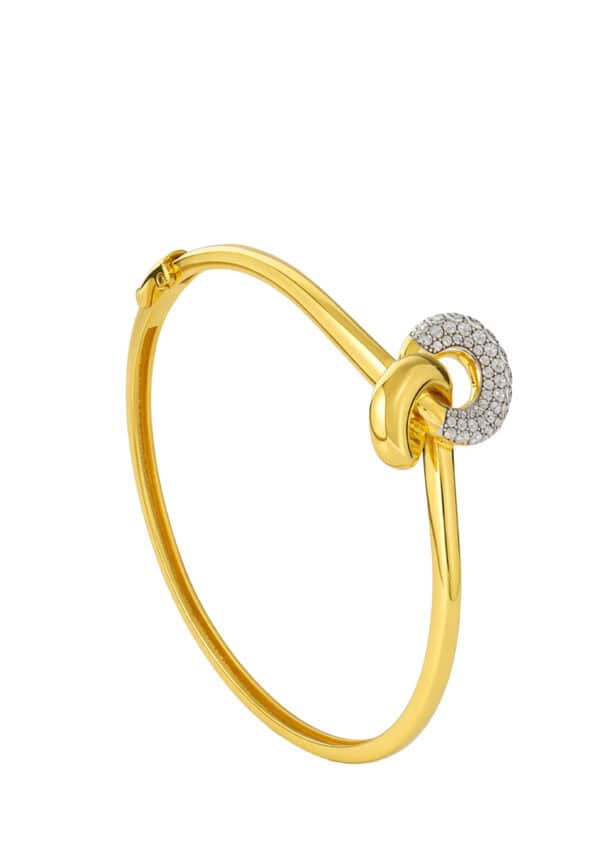 TOMEI Diamond Cut Collection Bangle, Yellow Gold 916/22K