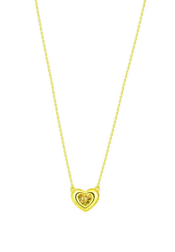 TOMEI Heart Necklace, Yellow Gold 916/22K