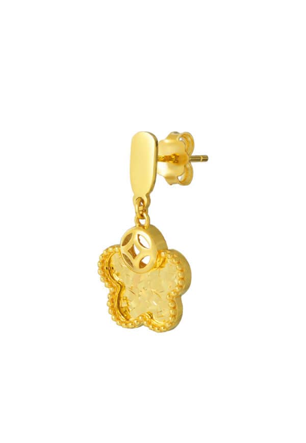 TOMEI Wealthy Flower Earrings, Yellow Gold 916/22K
