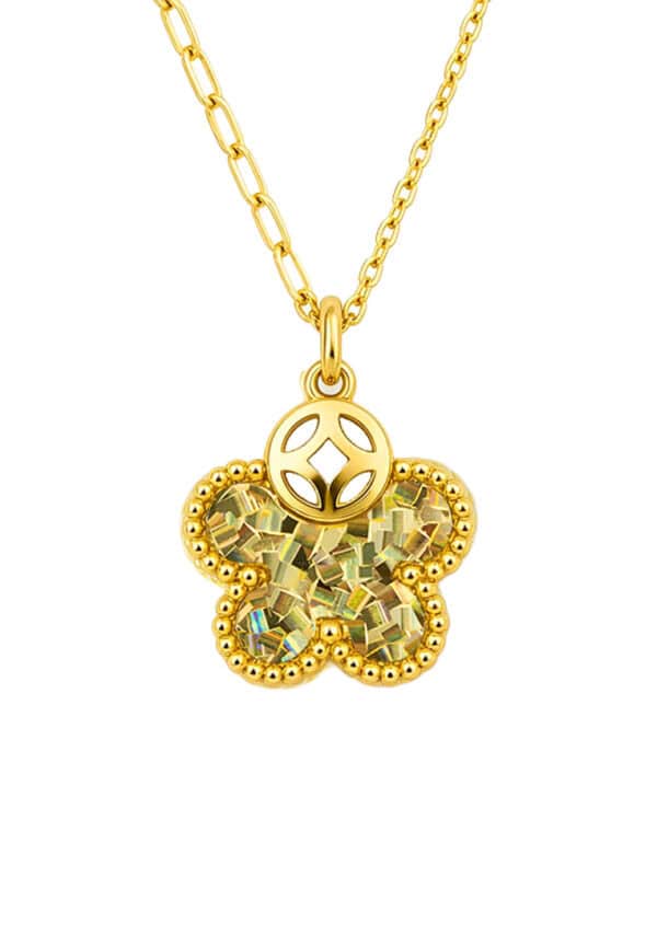 TOMEI Wealthy Flower Necklace, Yellow Gold 916/22K