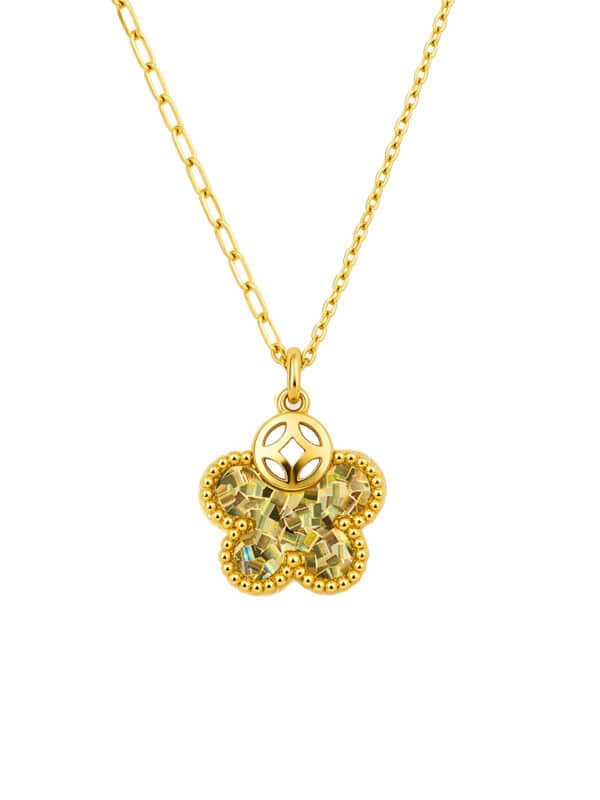 TOMEI Wealthy Flower Necklace, Yellow Gold 916/22K