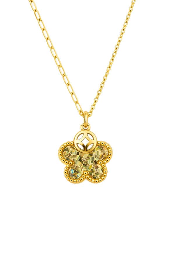 TOMEI Wealthy Flower Necklace, Yellow Gold 916/22K