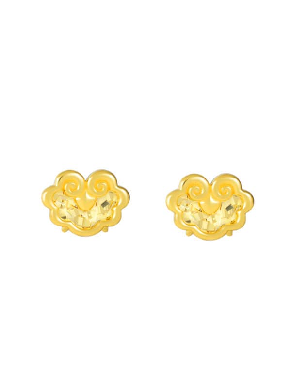 TOMEI Fortune Lock Earrings, Yellow Gold 916/22K