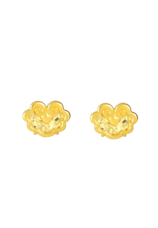 TOMEI Fortune Lock Earrings, Yellow Gold 916/22K