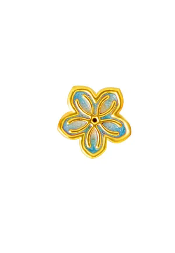 TOMEI Flower Charm with rope, Yellow Gold 999/24K