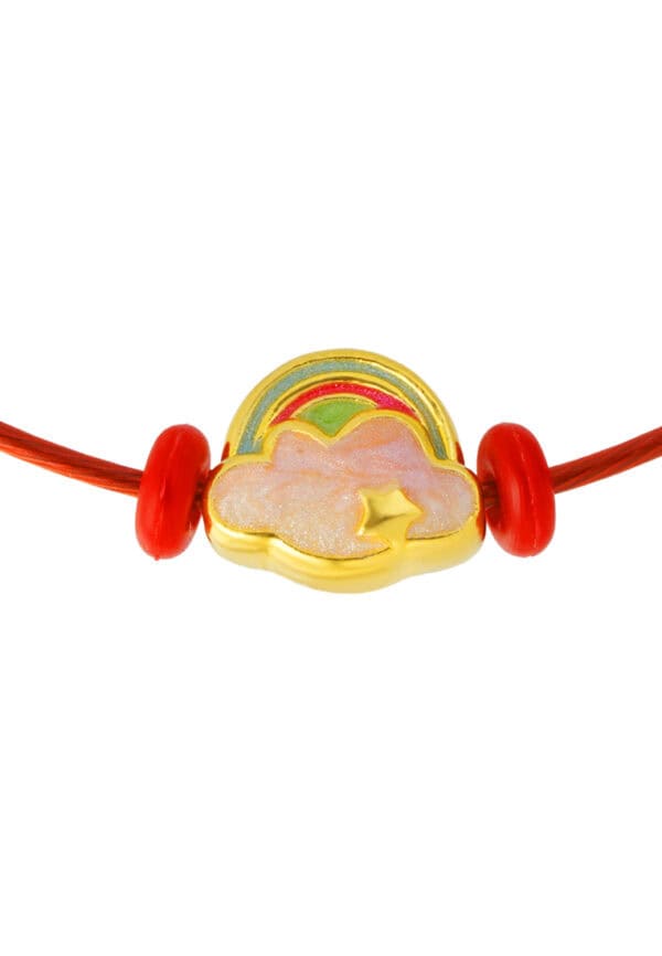 TOMEI Rainbow Charm with rope, Yellow Gold 999/24K