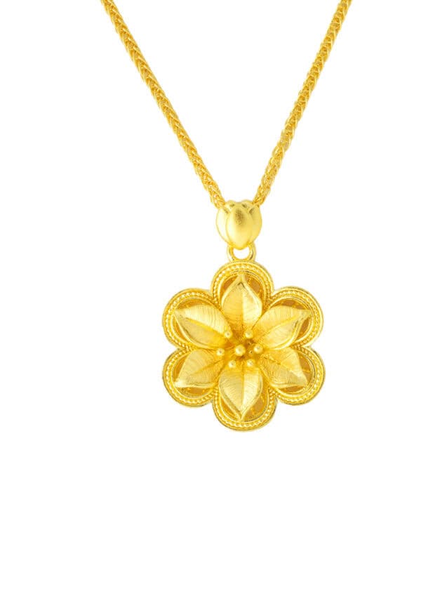 TOMEI x Xifu Flower Necklace, Yellow Gold 999/24K
