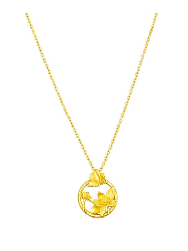 TOMEI x Xifu Lotus Necklace, Yellow Gold 999/24K