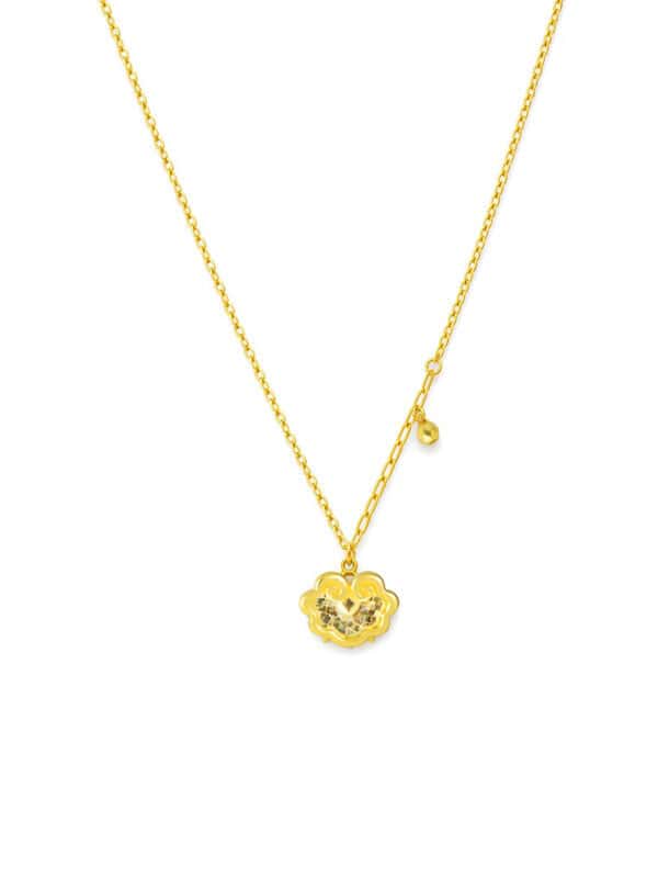 TOMEI Fortune Lock Necklace, Yellow Gold 916/22K