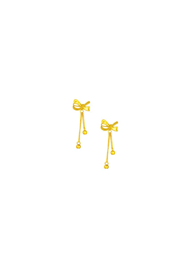 TOMEI Ribbon Earrings, Yellow Gold 999/24K (5G)
