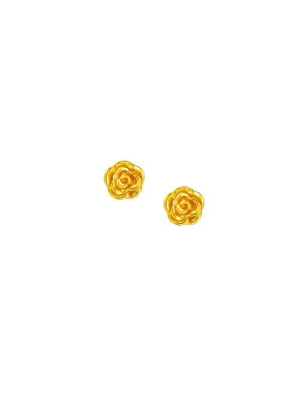 TOMEI Rose Earrings, Yellow Gold 999/24K (5G)
