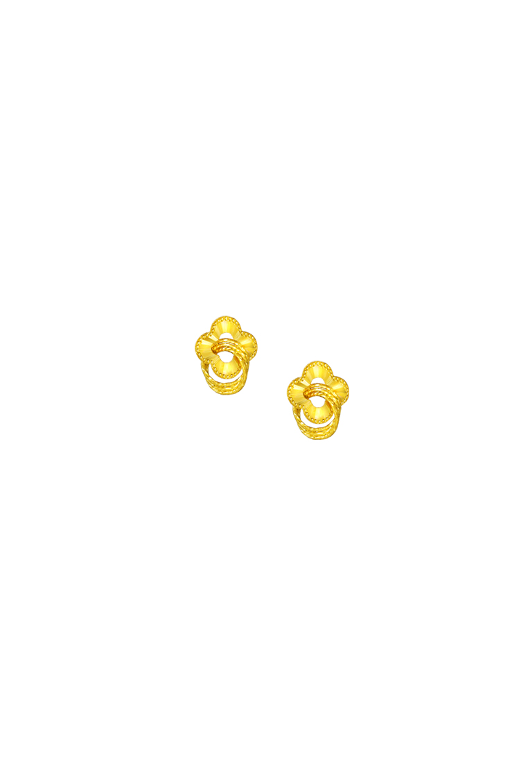 TOMEI Clover Earrings, Yellow Gold 999/24K (5G)