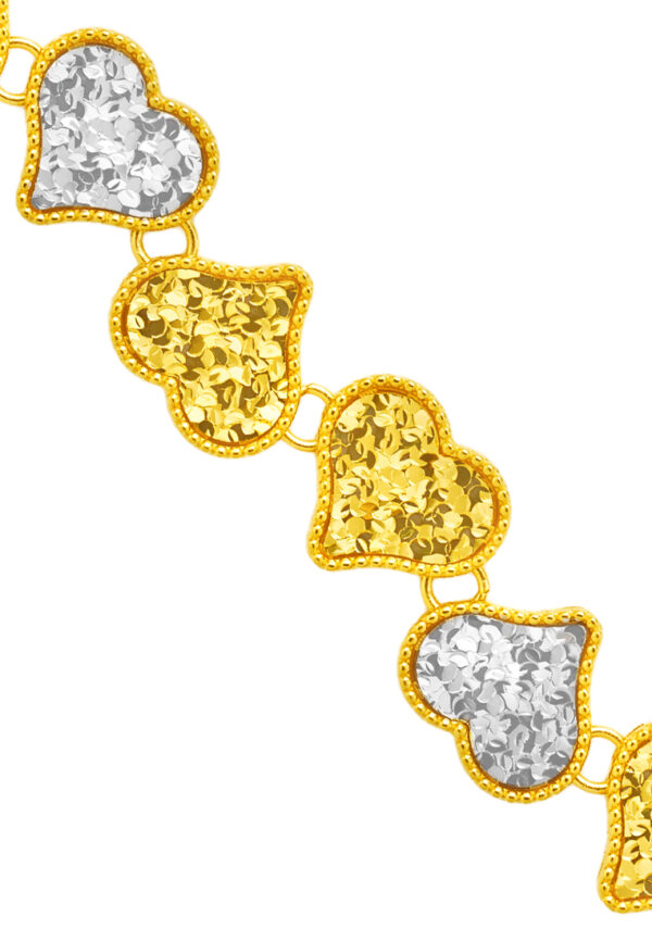 ssmy-zone-1791263637-762_0087_9M-22KS229-2C_3.jpg TOMEI Dual-Tone Heart Bracelet, Yellow Gold 916/22K