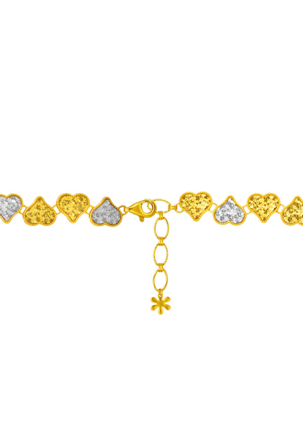 ssmy-zone-1791263637-762_0088_9M-22KS229-2C_2.jpg TOMEI Dual-Tone Heart Bracelet, Yellow Gold 916/22K