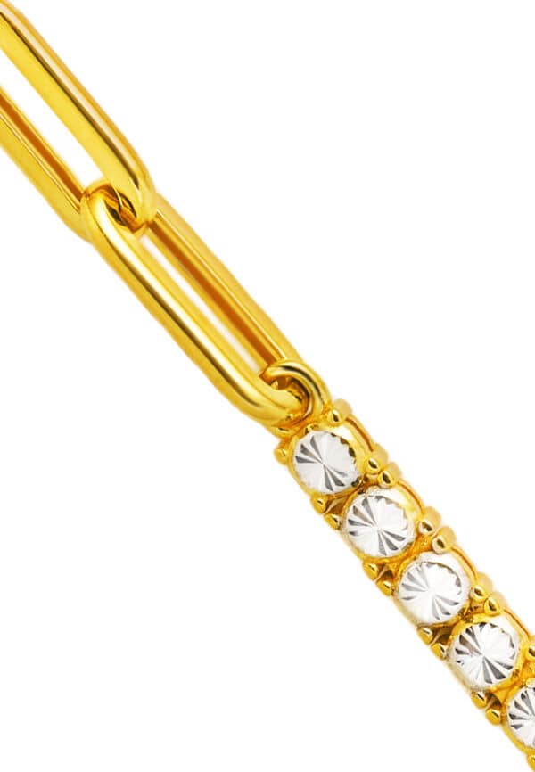 TOMEI Diamond Cut Collection Bracelet, Yellow Gold 916/22K