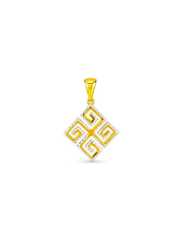 TOMEI Dual-Tone Pendant, Yellow Gold 916/22K