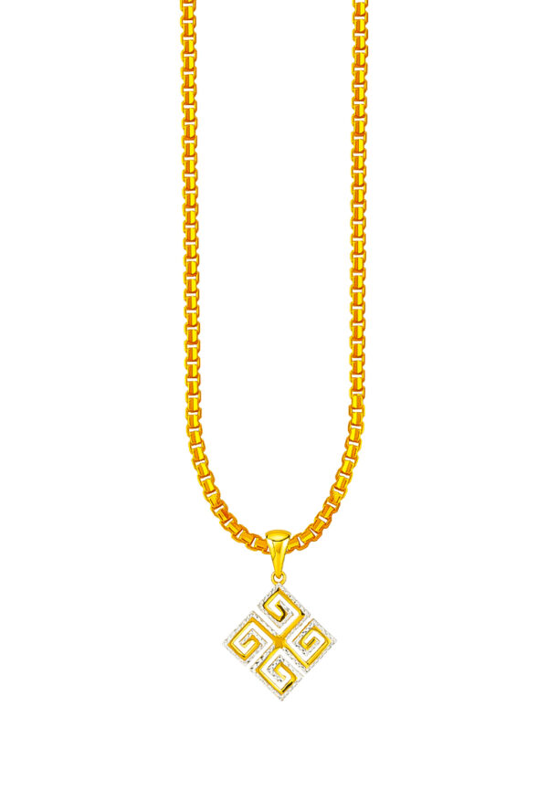 TOMEI Dual-Tone Pendant, Yellow Gold 916/22K