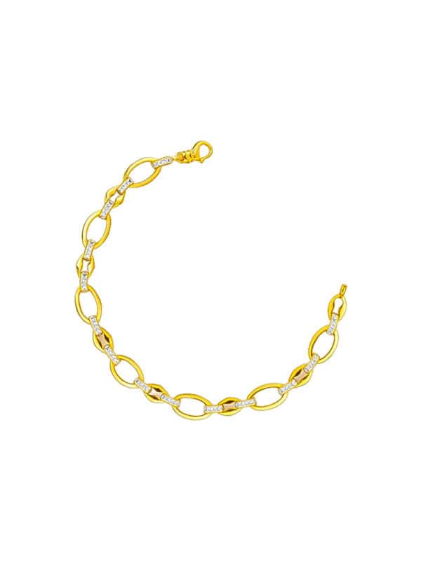 TOMEI Dual-Tone Bracelet, Yellow Gold 916/22K