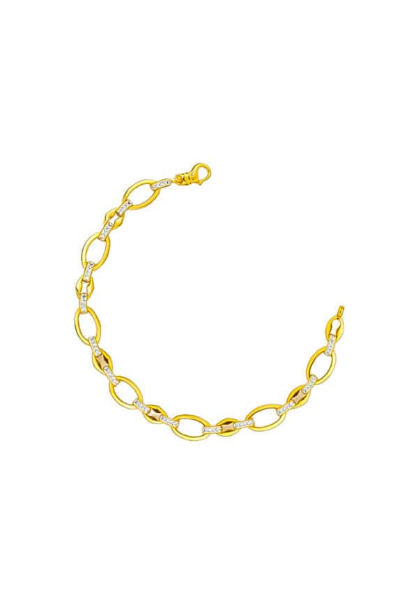 TOMEI Dual-Tone Bracelet, Yellow Gold 916/22K