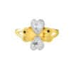 TOMEI Dual-Tone Clovers Ring, Yellow Gold 916/22K
